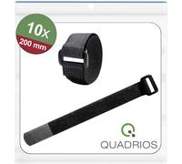Quadrios 25CA570 Collier de serrage auto-agrippant pour grouper partie velours et partie agrippante (L x l) 200 mm x 20 mm noir