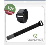Quadrios 25CA573 Collier de serrage auto-agrippant pour grouper partie velours et partie agrippante (L x l) 350 mm x 20 mm noir