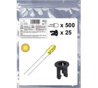 Quadrios 25O200 Assortiment de LEDs jaune rond 3 mm 700 mcd 20 mA 2.0 V