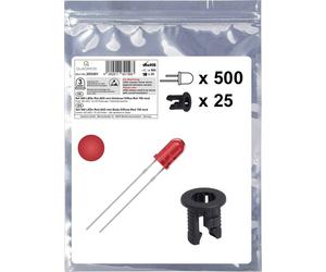 Quadrios 25O201 Assortiment de LEDs rouge rond 3 mm 700 mcd 20 mA 2.0 V
