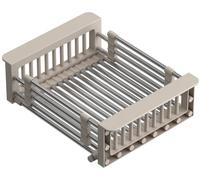 QUADRON Egouttoir, égouttoir pour Evier | Dimensions 30 x 22,5 x 10 cm Beige | Egouttoir télescopique en acier inoxydable | égouttoir pour fruits et légumes | Séchoir à Vaisselle