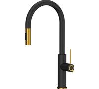 QUADRON JENNIFER Q LINE SLIM SteelQ, Robinet de cuisine Mitigeur 360°, Robinet cuisine inox, Couleur : Noir, Hauteur : 46 cm, Robinet pour cuisine