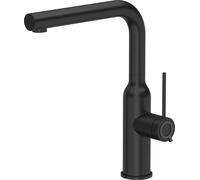 QUADRON Robinet de cuisine ANGELINA Q LINE SteelQ, Mitigeur 360°, Robinet de cuisine en acier inoxydable, Couleur : Noir, Hauteur : 31 cm, Robinet pour cuisine