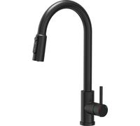 QUADRON Robinet de cuisine CINDY Mélangeur à trois voies 360°, couleur : carbone, hauteur : 42,5 cm Robinet de cuisine en inox, extractible, robinet pour la cuisine