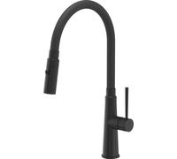 QUADRON Robinet de cuisine GINA SteelQ Mitigeur 360°, couleur : noir, hauteur : 40 cm Fonction QFix, rotation - Robinet de cuisine en acier inoxydable