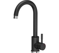 QUADRON Robinet de cuisine KATE SteelQ Mitigeur 360°, couleur : noir, hauteur : 22,3 cm Fonction QFix, rotation- Robinet de cuisine en inox