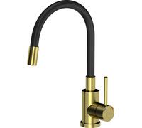 QUADRON Robinet de cuisine MAGGIE SteelQ Mitigeur 360°, couleur : noir, hauteur : 38cm Fonction QFix, rotation- Robinet de cuisine en inox