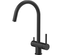 QUADRON Robinetterie de cuisine CAREN Mitigeur trois voies 360°, couleur : noir mat, hauteur : 35 cm Robinetterie de cuisine en acier inoxydable, robinet pour cuisine