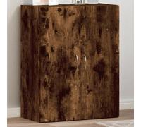 QUAHEAS Armoire à archives en bois de chêne fumé - 60 x 32 x 77,5 cm - Armoire de bureau avec portes, rangement pour fichiers et dossiers dans le bureau à domicile, armoire polyvalente pour bureau et