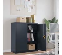 QUAHEAS Armoire de classement anthracite en acier revêtu par pulvérisation - 90 x 40 x 105 cm - Avec 2 étagères verrouillables - Pour le bureau, la maison, le bureau - Pour un rangement sûr des