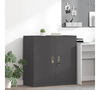 QUAHEAS Armoire de rangement noire en acier 90 x 40 x 90 cm avec portes verrouillables, résistante à la corrosion, armoire de bureau polyvalente pour bureau à domicile, bureau et archives