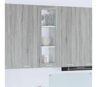 QUAHEAS Armoire suspendue gris Sonoma en bois 40 x 31 x 100 cm avec beaucoup d'espace de rangement pour cuisine et salle à manger, armoire polyvalente polyvalente comme solution de rangement pour