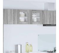 QUAHEAS Armoire suspendue gris Sonoma en bois 40 x 31 x 40 cm avec beaucoup d'espace de rangement, armoire de cuisine moderne pour rangement, armoire d'appoint, buffet, idéale pour salle à manger et