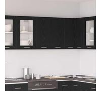 QUAHEAS Armoire suspendue Lyon aspect chêne noir en bois 60 x 31 x 60 cm avec espace de rangement pour cuisine, salon, salle à manger, armoire polyvalente polyvalente avec étagère et aspect moderne