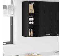 QUAHEAS Armoire suspendue noire aspect chêne 30 x 29,5 x 80 cm avec beaucoup d'espace de rangement, polyvalente comme armoire de cuisine, armoire d'appoint, garde-manger ou buffet pour salle à manger
