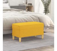 QUAHEAS Banc de couloir multifonction en tissu avec coussin, espace de rangement et coffre, 70 x 35 x 41 cm, jaune clair, banc de couloir multifonction pour garde-robe, chambre à coucher, couloir