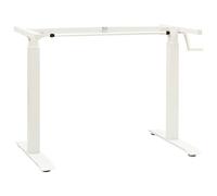 QUAHEAS Cadre de bureau manuel réglable en hauteur avec manivelle en acier au carbone blanc 102-160 cm Largeur 71-113 cm Hauteur pour dessus de table 120-180 cm Ergonomique Peu encombrant Bureau