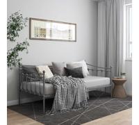 QUAHEAS Cadre de canapé-lit Gris métal 90x200 cm pour Chambre Studio ou dortoir, Structure Robuste Support Convertible en lit d'appoint Pratique