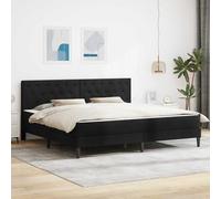 QUAHEAS Cadre de lit avec Matelas Noir 180 x 200 cm en Velours, Base à Lattes Durable, Design Moderne avec Rangement sous-lit, idéal pour Chambre, mobilier Complet et Confortable