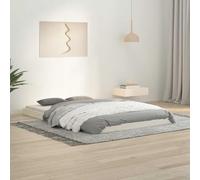 QUAHEAS Cadre de lit en Bois de pin Massif Blanc 120x190 cm avec sommier à Lattes Robuste pour Chambre Adulte Enfant ado, Structure Plateforme Stable pour Matelas Petit Double