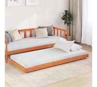 QUAHEAS Cadre de lit en Bois de pin Massif Cire Marron 70 x 190 cm avec Lattes Plateforme Support Matelas pour Chambre Adulte Enfant ado garçon Fille Studio Appartement