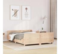 QUAHEAS Cadre de lit en Bois Massif 150x200 cm sans Matelas avec Support Robuste pour Chambre Adulte ou Enfant, Structure Plateforme avec tête et Pied, idéal pour dortoir Studio ou Chambre d'ado