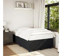 QUAHEAS Cadre de lit Noir en Velours 120x190 cm avec sommier à Lattes, Structure Robuste en Bois Massif, Pieds Stables, Design capitonné pour Chambre Adulte Enfant ado, Support Optimal pour Matelas