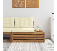 QUAHEAS Canapé d'extérieur en bois d'acacia massif - 115 x 83 x 73 cm - Avec coussin rembourré confortable - Résistant aux intempéries - Pour terrasse, balcon, véranda et jardin d'hiver