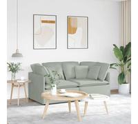 QUAHEAS Canapé modulaire gris clair avec housse en velours, 200 cm de large, assise confortable pour salon, combinaison de canapé d'angle flexible avec coussin, structure en métal robuste