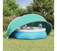 QUAHEAS Dôme de piscine pliable bleu 472 x 460 x 229 cm en polyester avec revêtement PU, résistant aux UV et imperméable, sac de transport et tendeurs inclus pour piscine extérieure et piscine