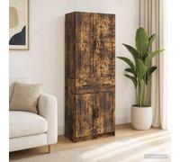 QUAHEAS Ensemble Meuble 2 pcs chêne fumé Bois d'ingénierie avec tiroir étagère Armoire modulable pour Salon séjour Cuisine intérieur Design Moderne Rangement Compact