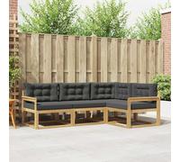 QUAHEAS Ensemble Meuble canapé d'extérieur 3 pièces Blanc et Anthracite modulable Design Moderne pour Salon Jardin séjour avec Rangement Compact et Confort Optimal