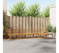 QUAHEAS Ensemble Meuble canapé d'extérieur modulable 5 pièces en Bois d'acacia Massif Naturel pour Salon Jardin Patio, Design Moderne Compact et Durable, idéal aménagement séjour extérieur