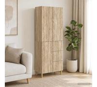 QUAHEAS Ensemble Meuble chêne Sonoma 2 pcs mobilier modulable avec tiroirs étagères Rangement Compact Design Moderne intérieur Salon Bureau séjour