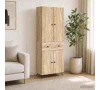 QUAHEAS Ensemble Meuble chêne Sonoma 2 pcs modulable avec tiroir et étagères, Rangement Complet pour Salon séjour Chambre Bureau, Design Moderne Compact, idéal aménagement intérieur