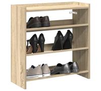 QUAHEAS Étagère à chaussures en chêne Sonoma 60 x 25 x 62 cm étroite peu encombrante avec espace de rangement pour couloir, vestiaire, armoire à chaussures pratique et armoire à chaussures fermée pour