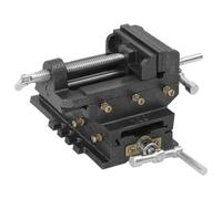 QUAHEAS Étau de machine en forme de croix - Fonctionnement manuel - En fonte - 78 mm - Envergure : 100 mm - Largeur de mâchoire - Pour établi, atelier, serrage et fixation précis lors du perçage et du