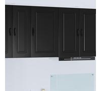 QUAHEAS Front de lave-vaisselle Kalmar noir en bois 50 x 31 x 80 cm avec beaucoup d'espace de rangement, autonome, polyvalent comme armoire de cuisine, armoire d'appoint, buffet