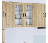QUAHEAS Kalmar Armoire murale pour lave-vaisselle en chêne Sonoma 40 x 31 x 80 cm avec espace de rangement, autonome, polyvalente comme armoire de cuisine, armoire d'appoint, buffet