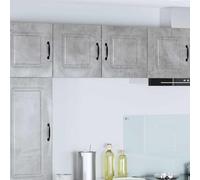 QUAHEAS Kalmar Lot de 2 armoires de cuisine en bois gris béton 40 x 31 x 40 cm avec espace de rangement, armoire d'appoint, multifonction, autoportante, pour cuisine et salle à manger
