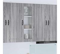 QUAHEAS Lave-vaisselle avant Kalmar gris Sonoma Matériau en bois 40 x 31 x 100 cm Armoire murale de cuisine avec espace de rangement, Armoire latérale polyvalente, autonome, moderne, pour la cuisine