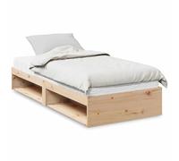QUAHEAS Lit de Jour en Bois de pin Massif avec Cadre sommier Plateforme 90x190 cm Matelas Mousse Rangement tiroir pour Chambre Adulte Enfant Studio Appartement