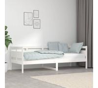 QUAHEAS Lit de Jour en Bois de pin Massif Blanc 80x200 cm Cadre avec sommier Structure Robuste pour Chambre Studio invité ou canapé d'appoint