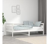 QUAHEAS Lit de Jour en Bois de pin Massif Blanc 90x190 cm Cadre avec sommier Structure Robuste pour Chambre, Studio, invité ou canapé d'appoint