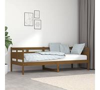 QUAHEAS Lit de Jour en Bois de pin Massif Marron Miel 80x200 cm Cadre avec sommier à Lattes Structure Robuste pour Chambre Adulte Enfant canapé d'appoint invité Studio