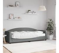 QUAHEAS Lit de Jour Gris foncé 80x200 cm avec Matelas en Mousse, Cadre en Bois Massif et métal, sommier à Lattes, canapé Convertible pour Chambre Adulte, Studio, Appartement, dortoir