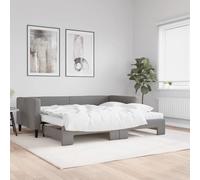QUAHEAS Lit de Jour Gris foncé 90x190 cm avec lit gigogne, Matelas Mousse 10 cm, Cadre Bois Massif et sommier à Lattes, canapé Convertible pour Chambre Adulte, Salon ou Studio