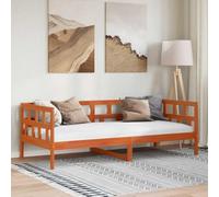 QUAHEAS Lit de Jour Multifonction en Bois Massif Cire Marron 90x200 cm avec Structure en pin pour Chambre d'ado Studio ou invité