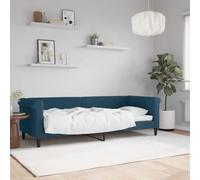 QUAHEAS Lit de Repos Bleu Velours 80x200 cm sans Matelas Cadre métal Bois avec sommier à Lattes pour Chambre Adulte Enfant canapé lit d'appoint Confortable Design Moderne