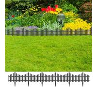 QUAHEAS Lot de 17 bordures de pelouse anthracite en polypropylène - Longueur : 32,5 cm - Hauteur : 32,5 cm - Système d'emboîtement flexible - Pour bordure de parterre, bordure de tonte, bordure de